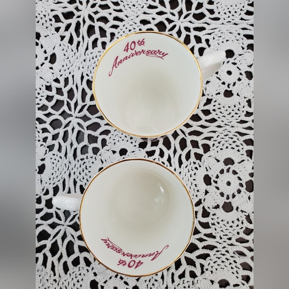 Royal Stuart 40th Anniversary Rose Mug (Set Of 2) Fine Bone China - Picture 6 of 6